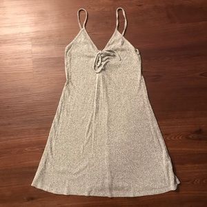 Lace up front Gray marled summer dress